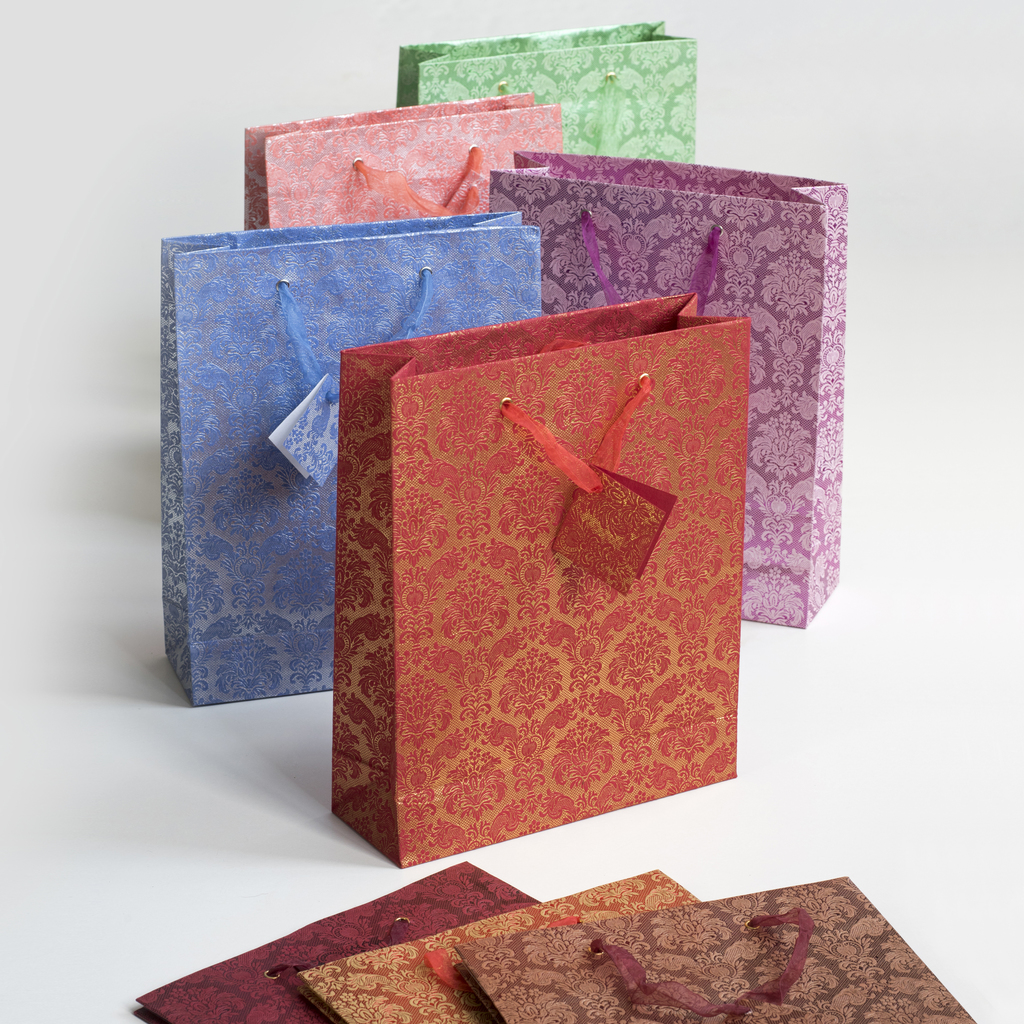 4 Geschenktaschen Tapisserie Silber 4 Geschenktaschen Tapisserie Silber