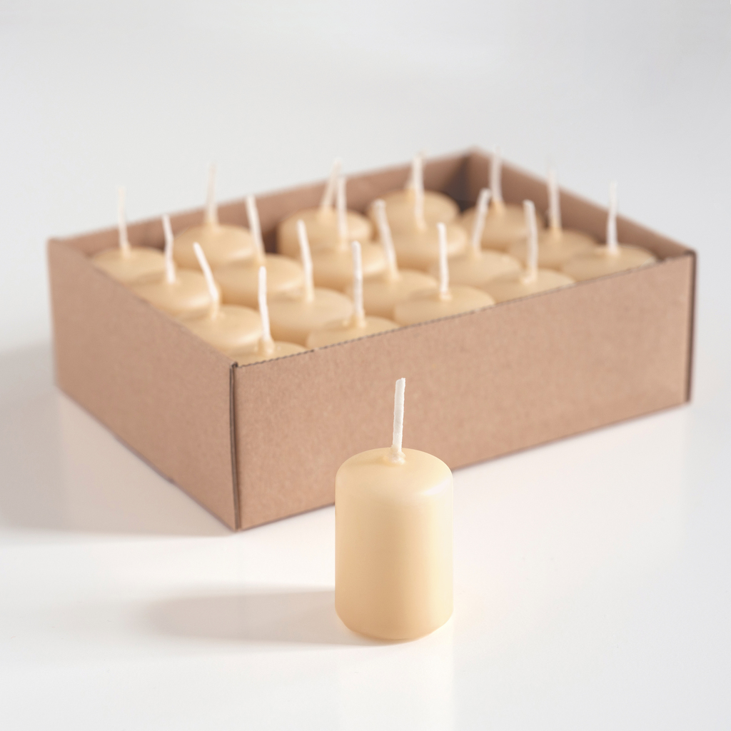 20 Stumpenkerzen 4,5 x 3 cm Sand 20 Stumpenkerzen 4,5 x 3 cm Sand