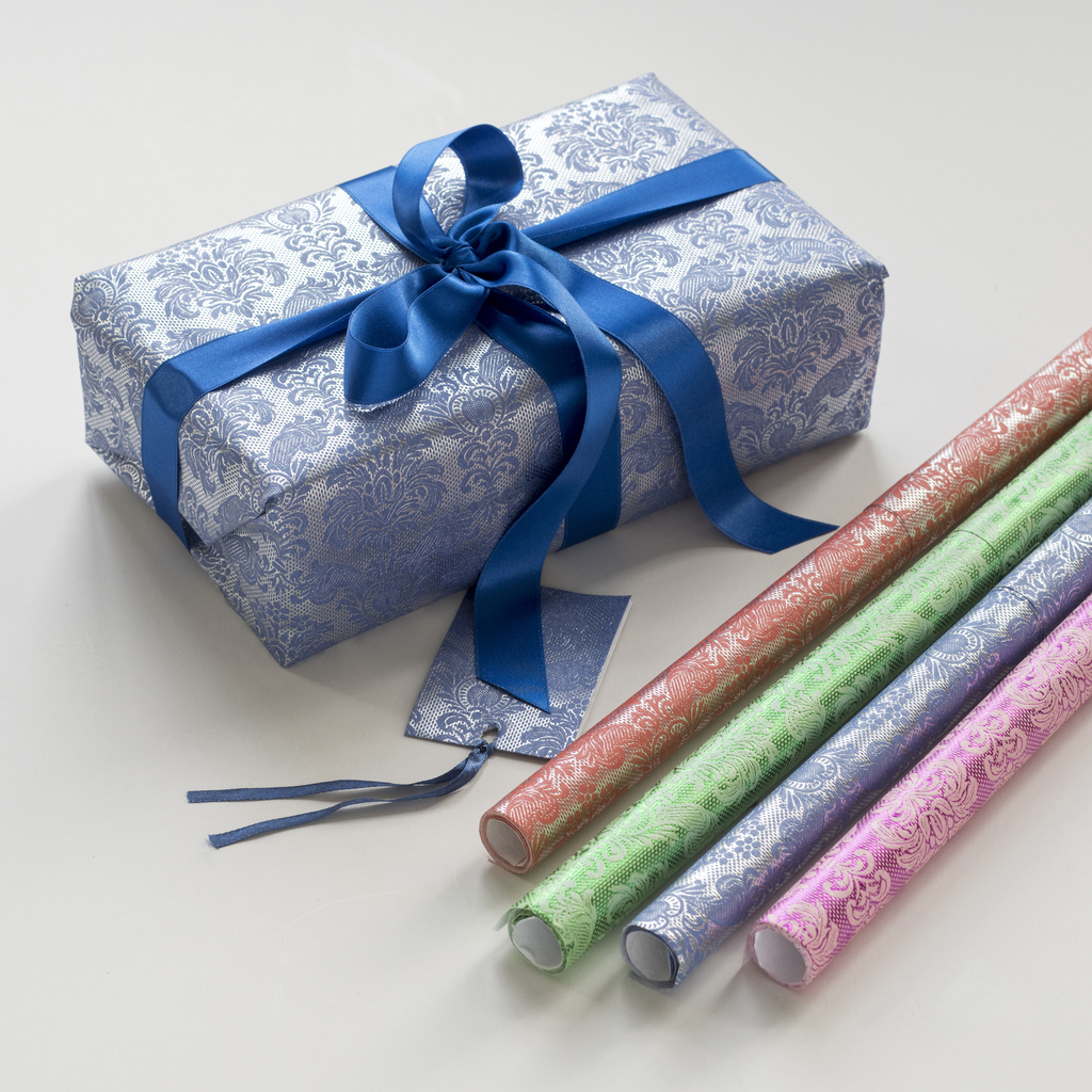 Geschenkpapiere Tapisserie Silber (4 Bogen)
