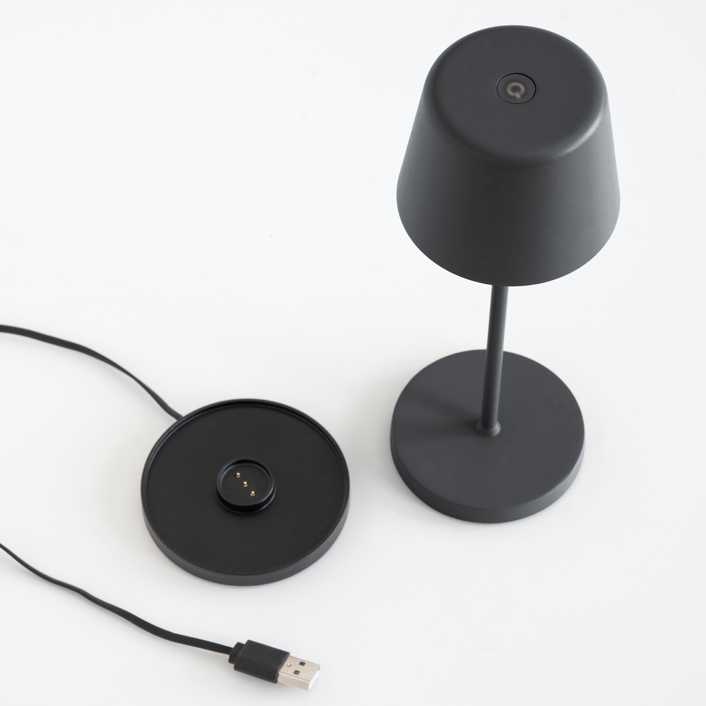 Tischlampe Ferrone Dunkelgrau 36 cm - 5