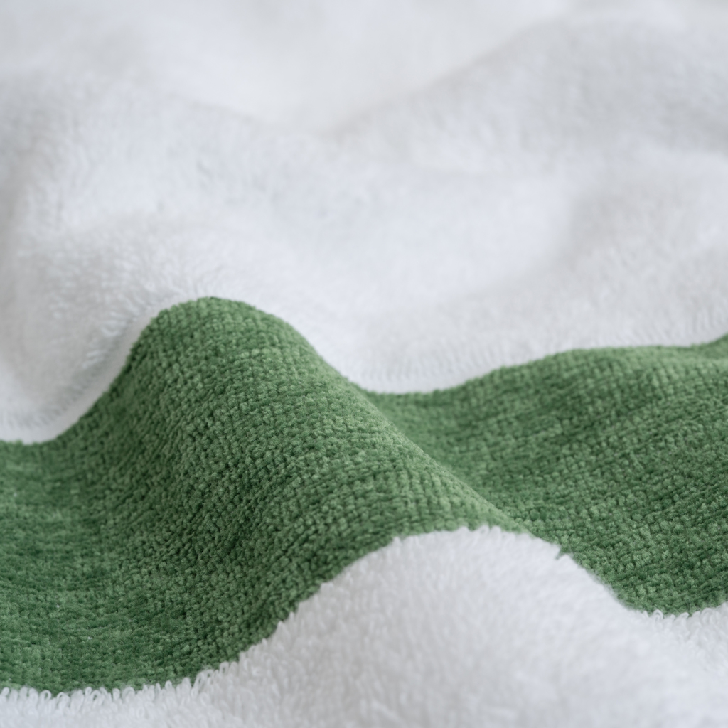 Duschtuch mit Chenille-Bordüre Grün