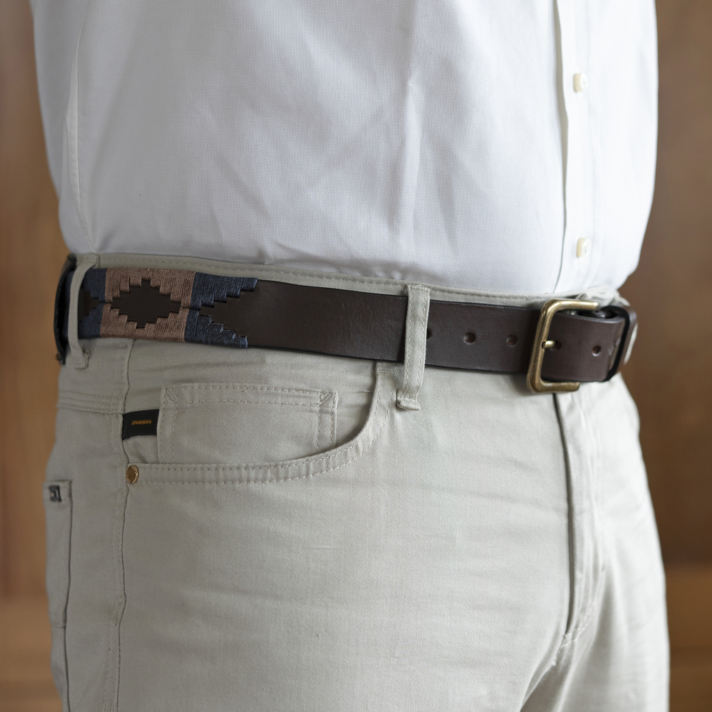 Polo-Gürtel 80 cm Braun/Navy - 2