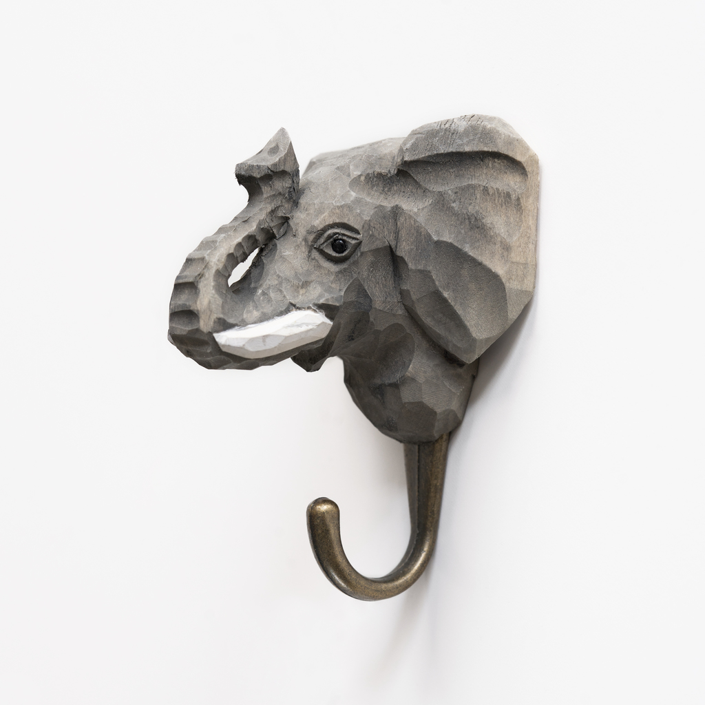 Handgeschnitzter Kleiderhaken Elefant Handgeschnitzter Kleiderhaken Elefant