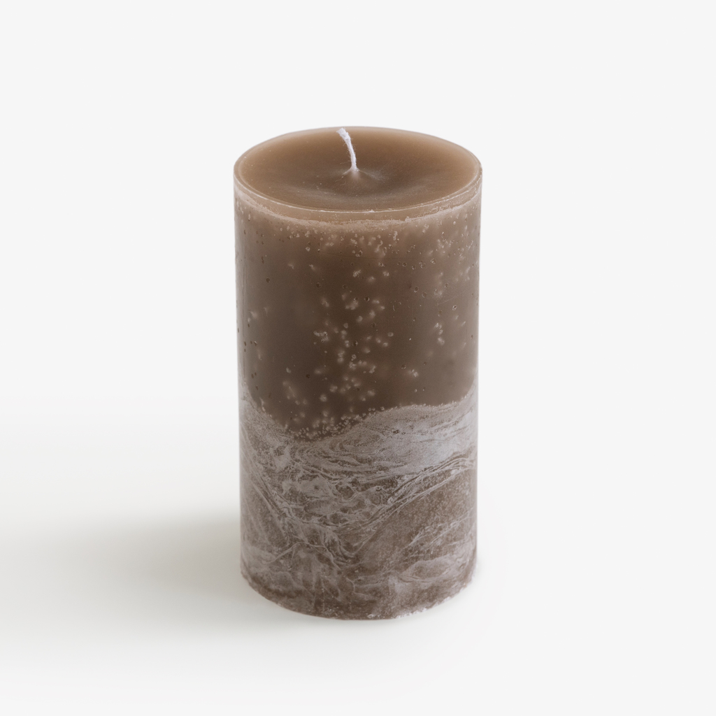 Stumpenkerze 8,6 x 15 cm Taupe