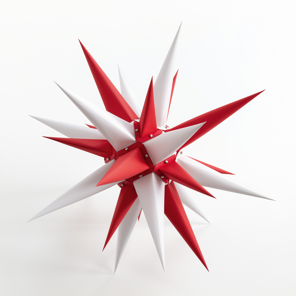 Herrnhuter Stern, Papier Weiß/Rot Herrnhuter Stern, Papier Weiß/Rot
