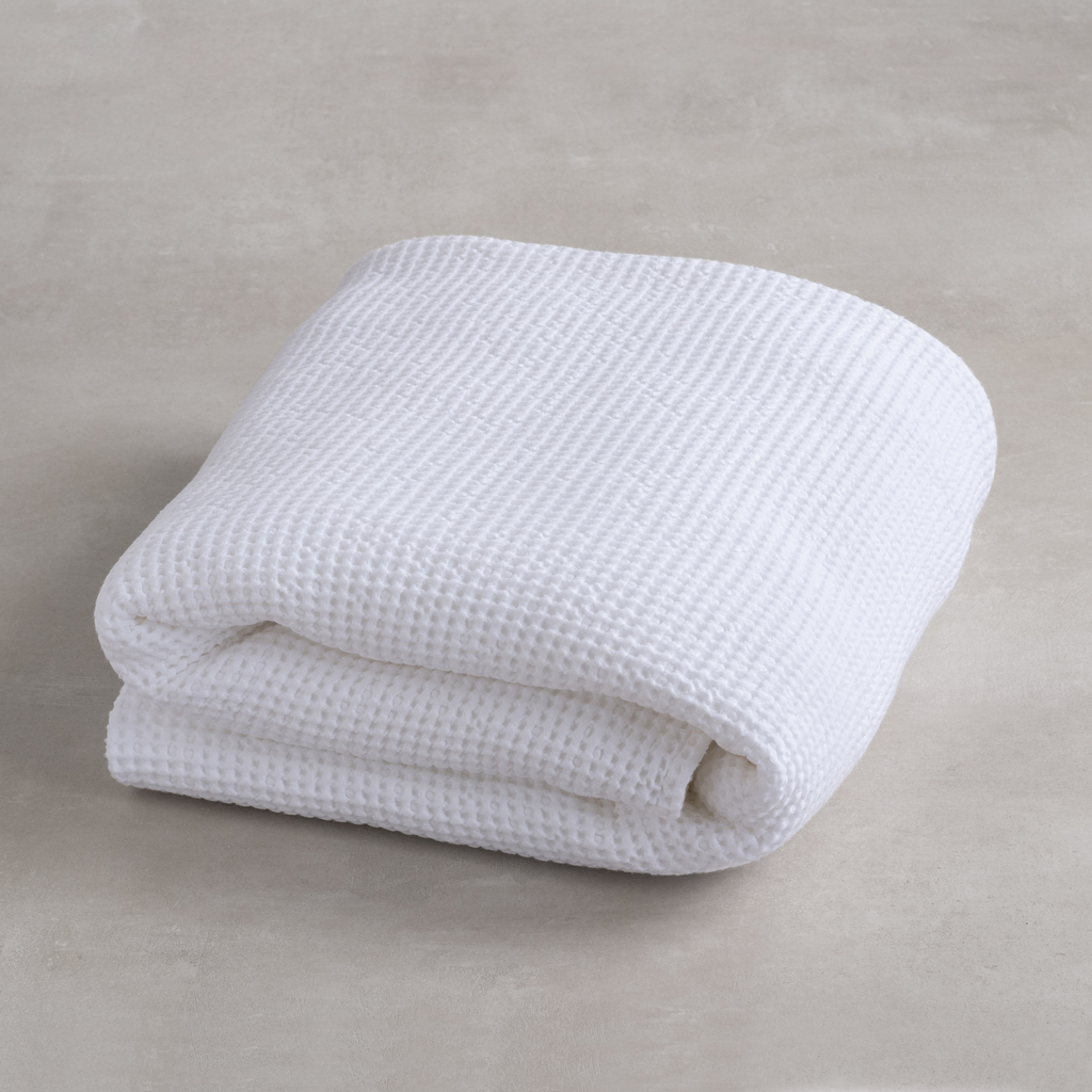 Bettüberwurf Waffelpiqué 240 x 250 cm Weiß - 2 Bettüberwurf Waffelpiqué 240 x 250 cm Weiß - 2