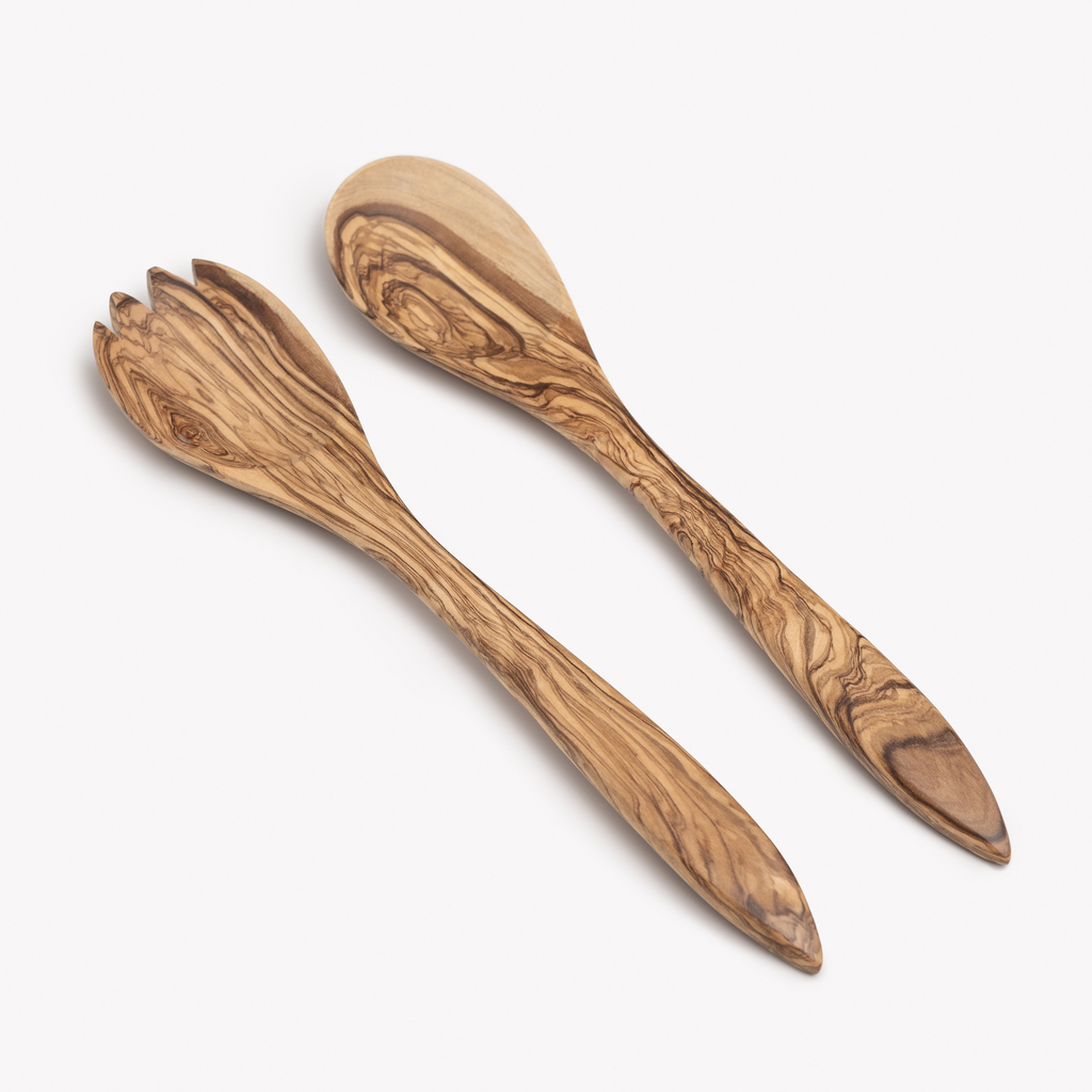 Salatbesteck Olivenholz 30 cm Salatbesteck Olivenholz 30 cm