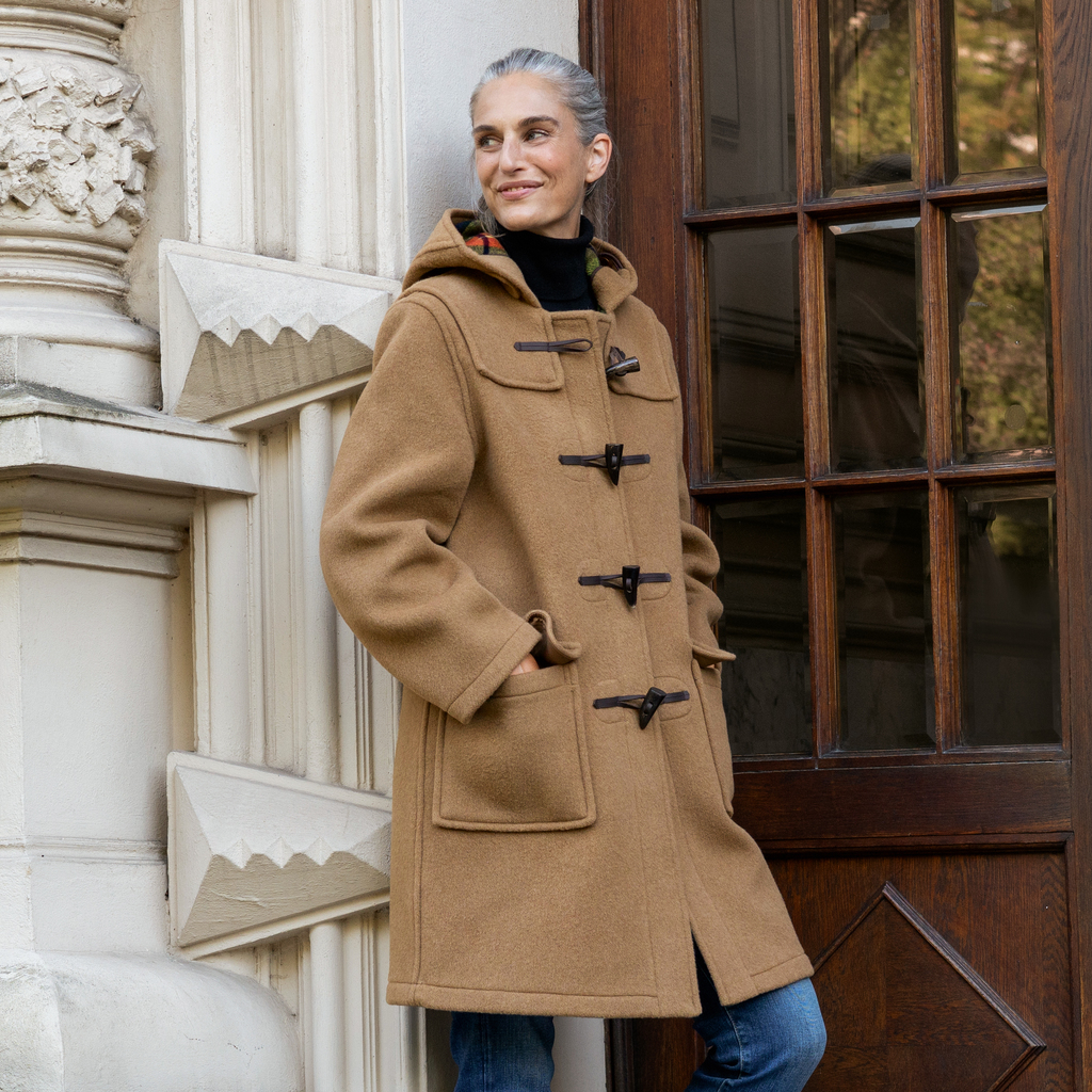Gloverall Dufflecoat Damen Camel / Buchanan Tartan S - 2