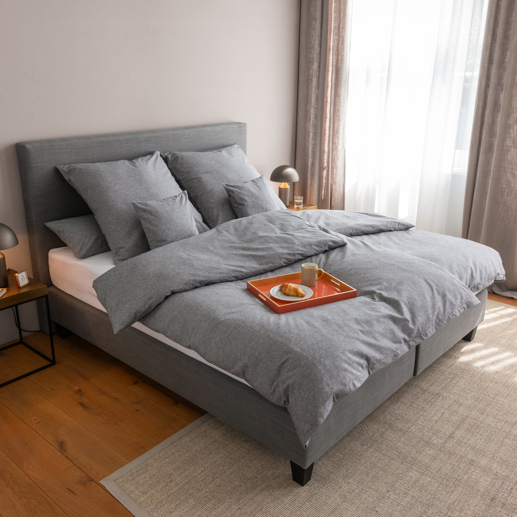 Flanellbettwäsche Smilla Grau 40 x 40 cm - 3 Flanellbettwäsche Smilla Grau 40 x 40 cm - 3