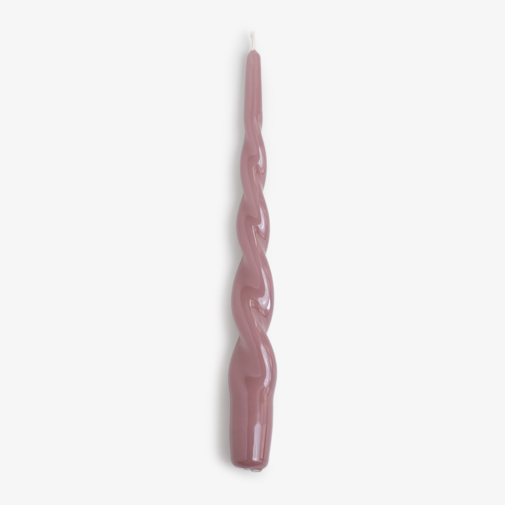 Lackkerzen Twist 24 cm Ø 2,2 cm Altrosa 4er-Set
