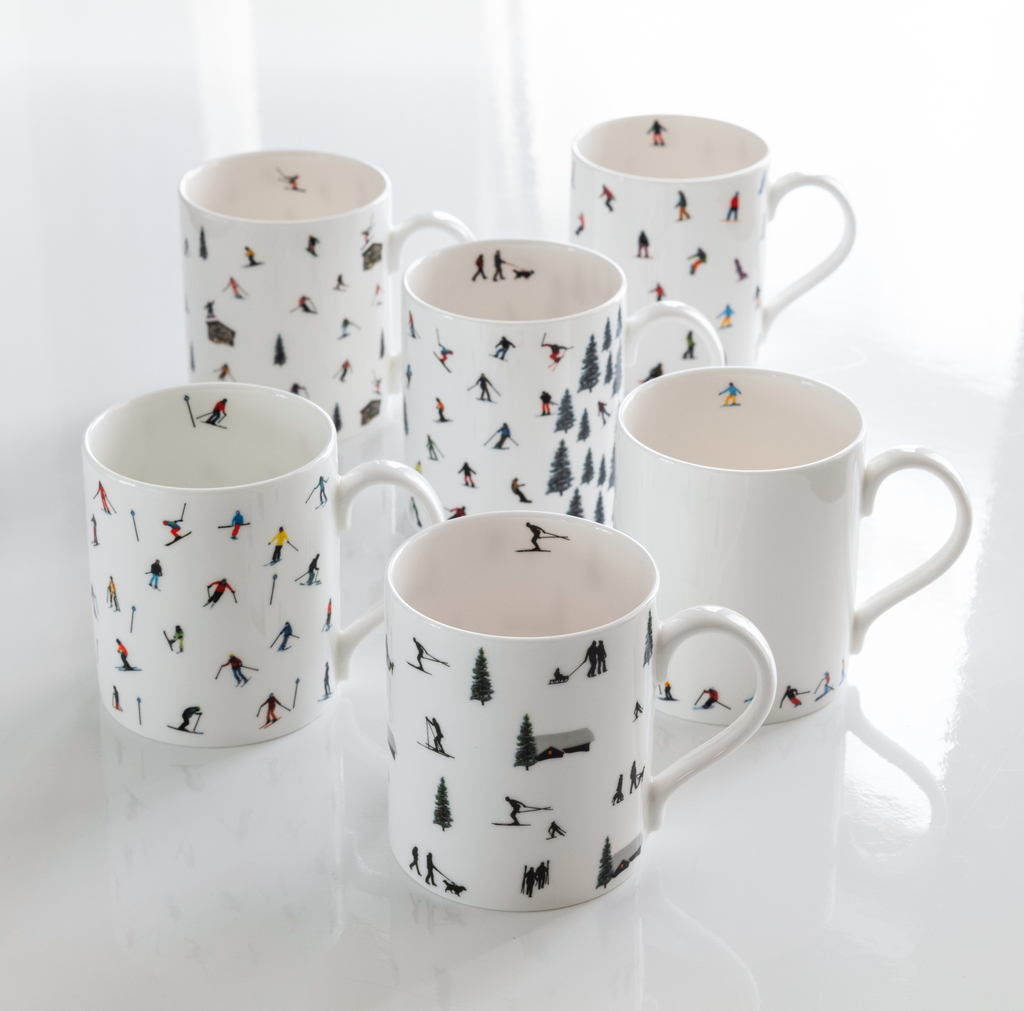 Porzellanbecher Skifahrer Porzellanbecher Skifahrer
