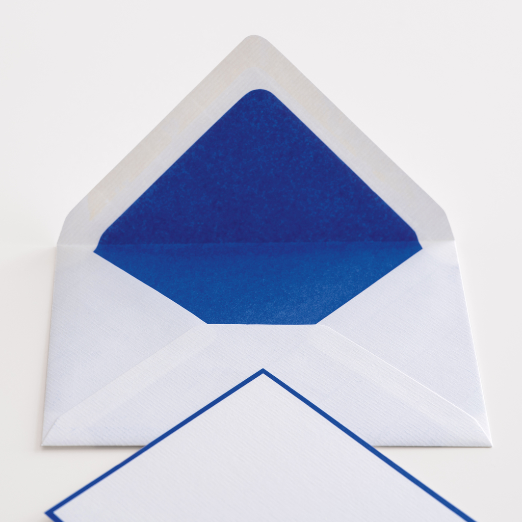 25 A6 Karten & Umschläge Crown Mill Weiß/Königsblau 25 A6 Karten & Umschläge Crown Mill Weiß/Königsblau