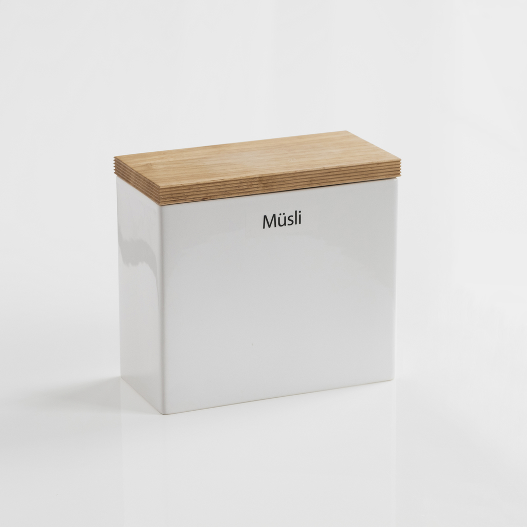 Müsli-Vorratsdose mit Holzdeckel Müsli-Vorratsdose mit Holzdeckel