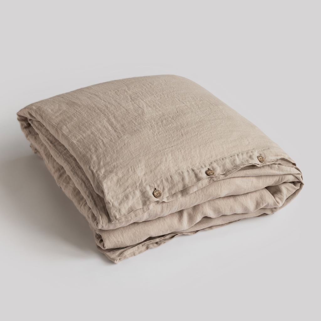 Leinenbettwäsche Stonewashed Louredo Beige 200 x 200 cm Leinenbettwäsche Stonewashed Louredo Beige 200 x 200 cm