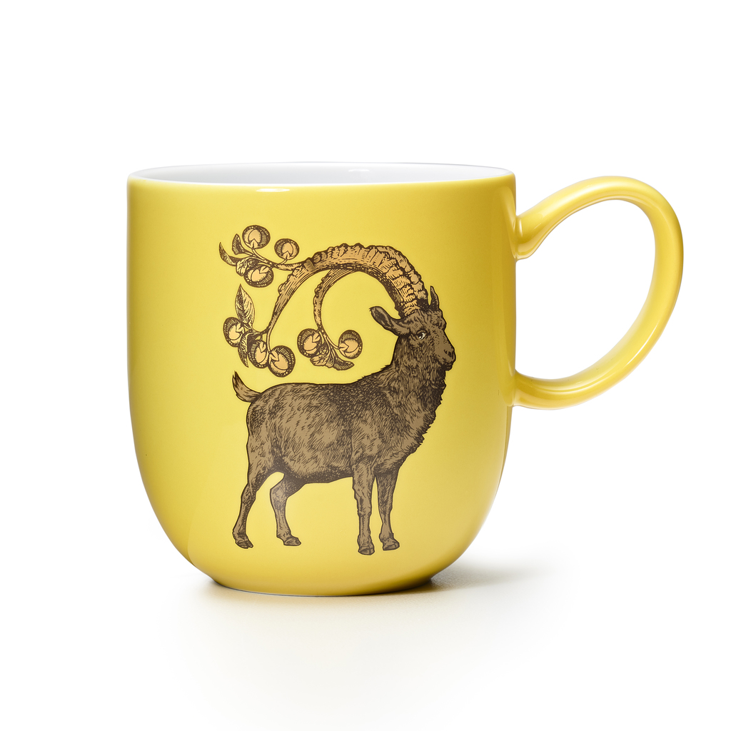 Somerset Kaffeebecher Steinbock auf gelbem Grund Somerset Kaffeebecher Steinbock auf gelbem Grund