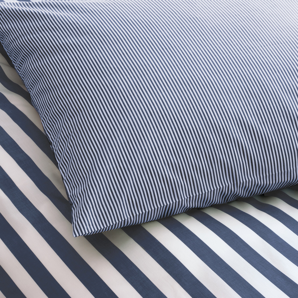 Kissenbezug Liselund Streifen Marine 80 x 80 cm - 2 Kissenbezug Liselund Streifen Marine 80 x 80 cm - 2