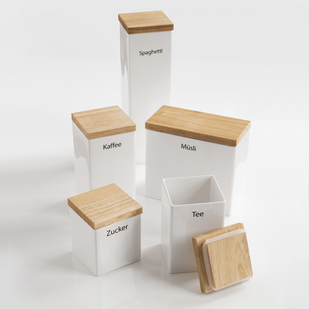 Kaffee-Vorratsdose mit Holzdeckel - 4