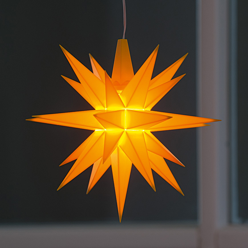 Kleiner Herrnhuter Stern aus Kunststoff Gelb (LED) Kleiner Herrnhuter Stern aus Kunststoff Gelb (LED)