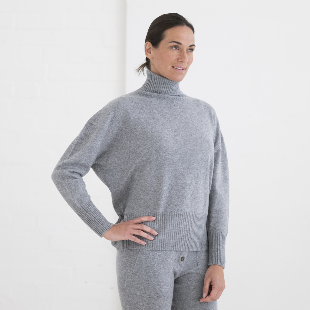Sunday in Bed X Torquato Merino-Kaschmir-Pullover Grau XL - 5
