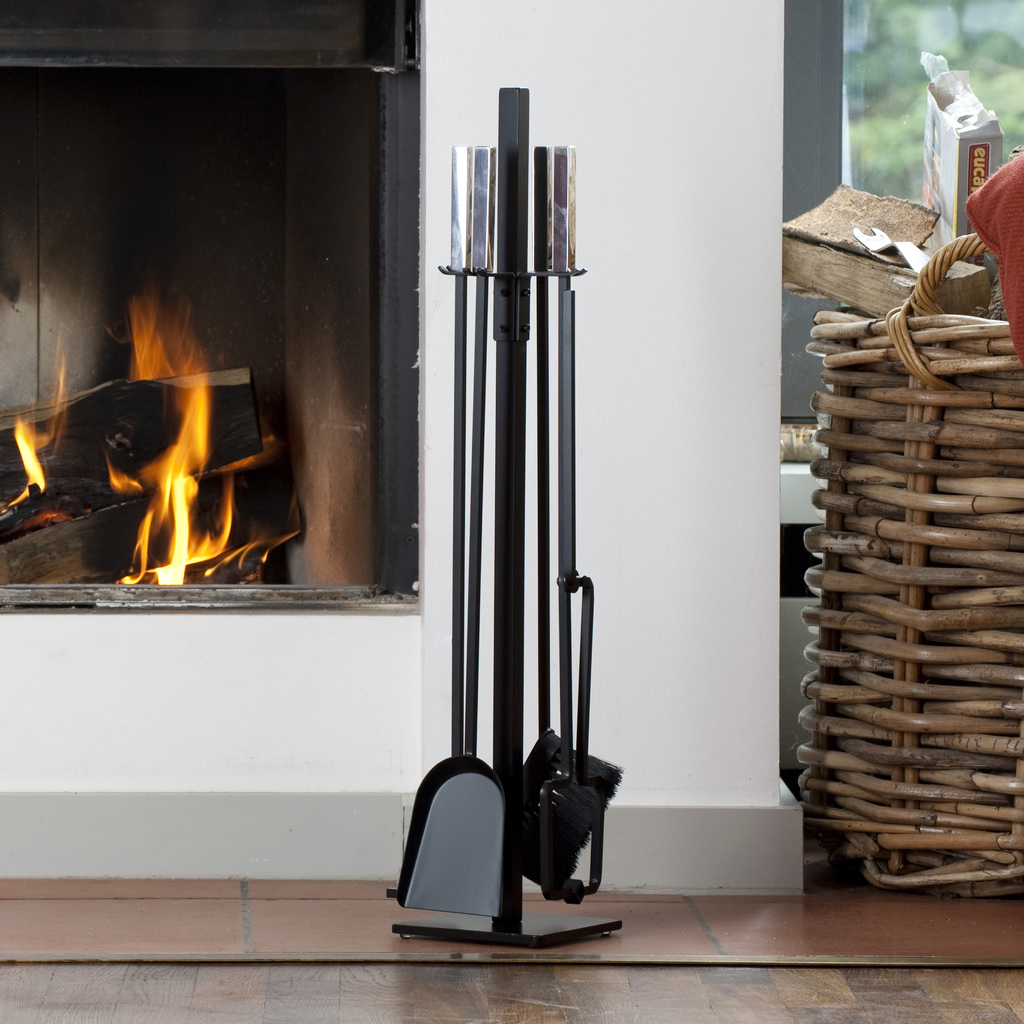 Sägi Großes Kaminbesteck schwarz Sägi Großes Kaminbesteck schwarz