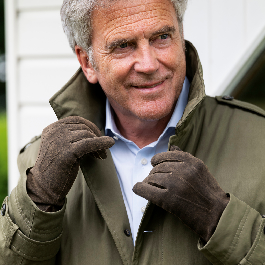 Ziegenlederhandschuhe mit Kaschmirfutter Walnuß - 2 Ziegenlederhandschuhe mit Kaschmirfutter Walnuß - 2