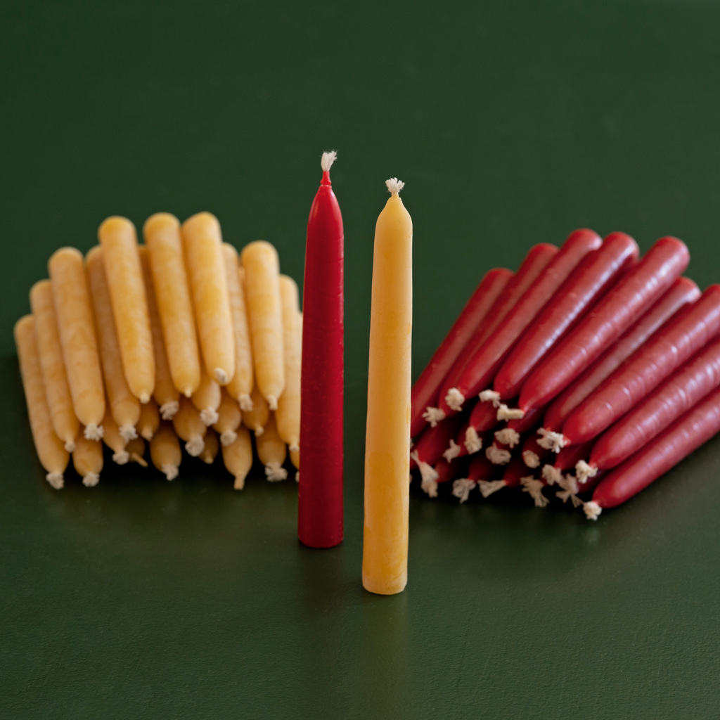 Christbaumkerzen aus Bienenwachs Rot - 2