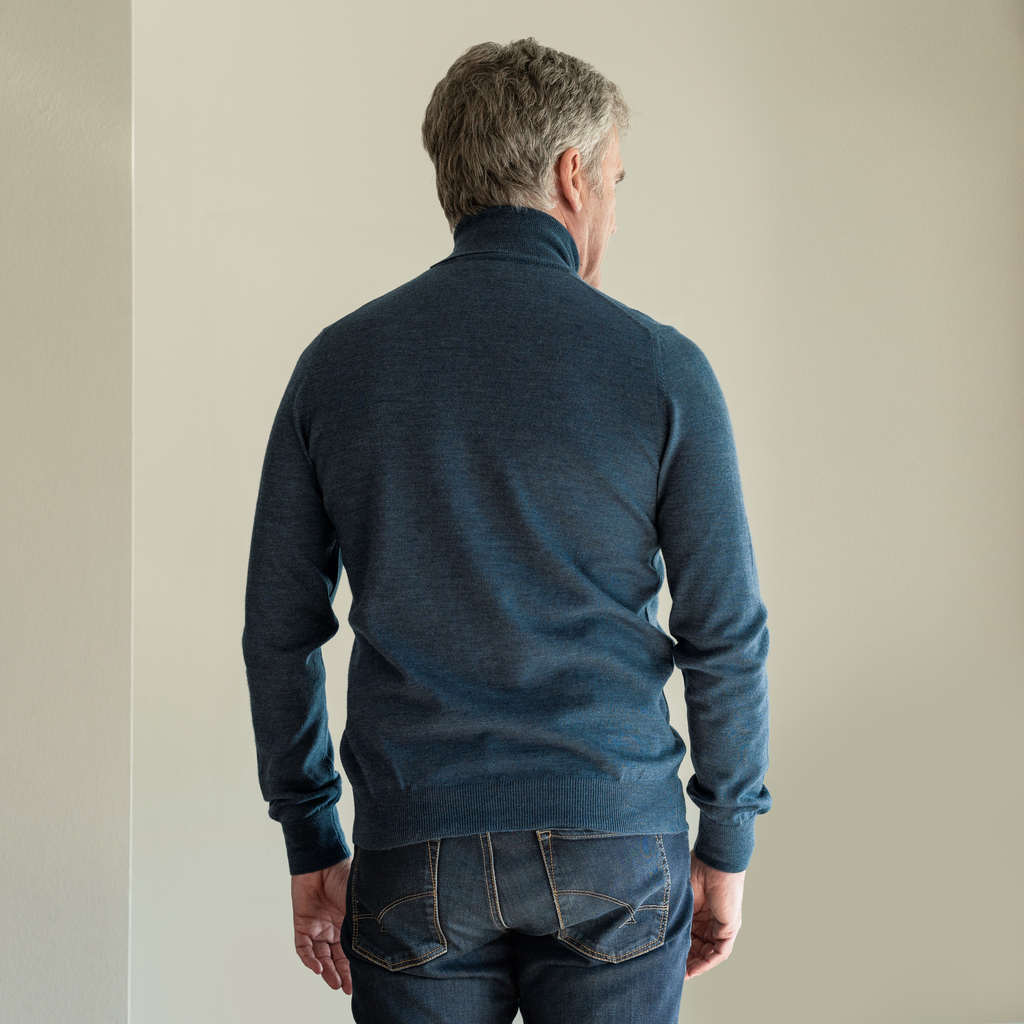 Gran Sasso Rollkragenpullover Blau Gr. 48 - 2