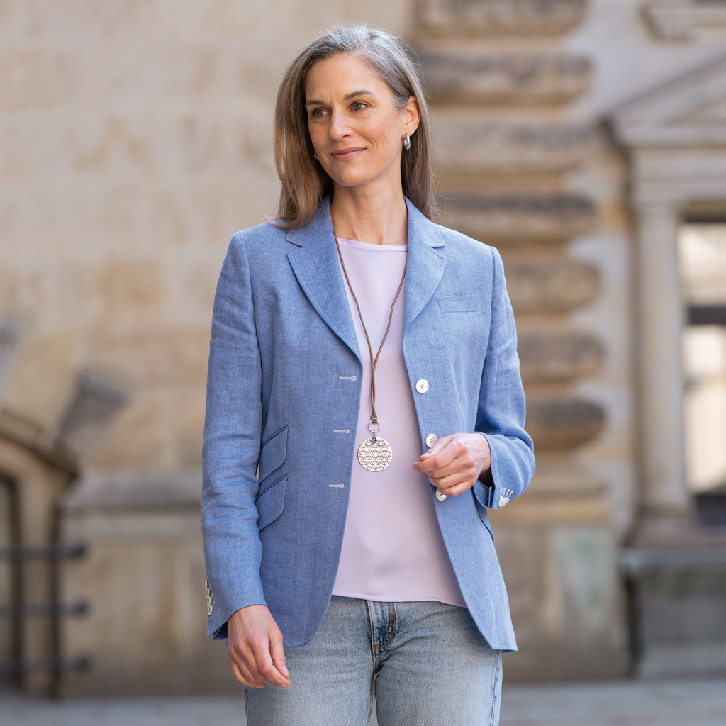 Risby & Leckonfield Blazer Hamptons Hellblau Gr. 40 Risby & Leckonfield Blazer Hamptons Hellblau Gr. 40