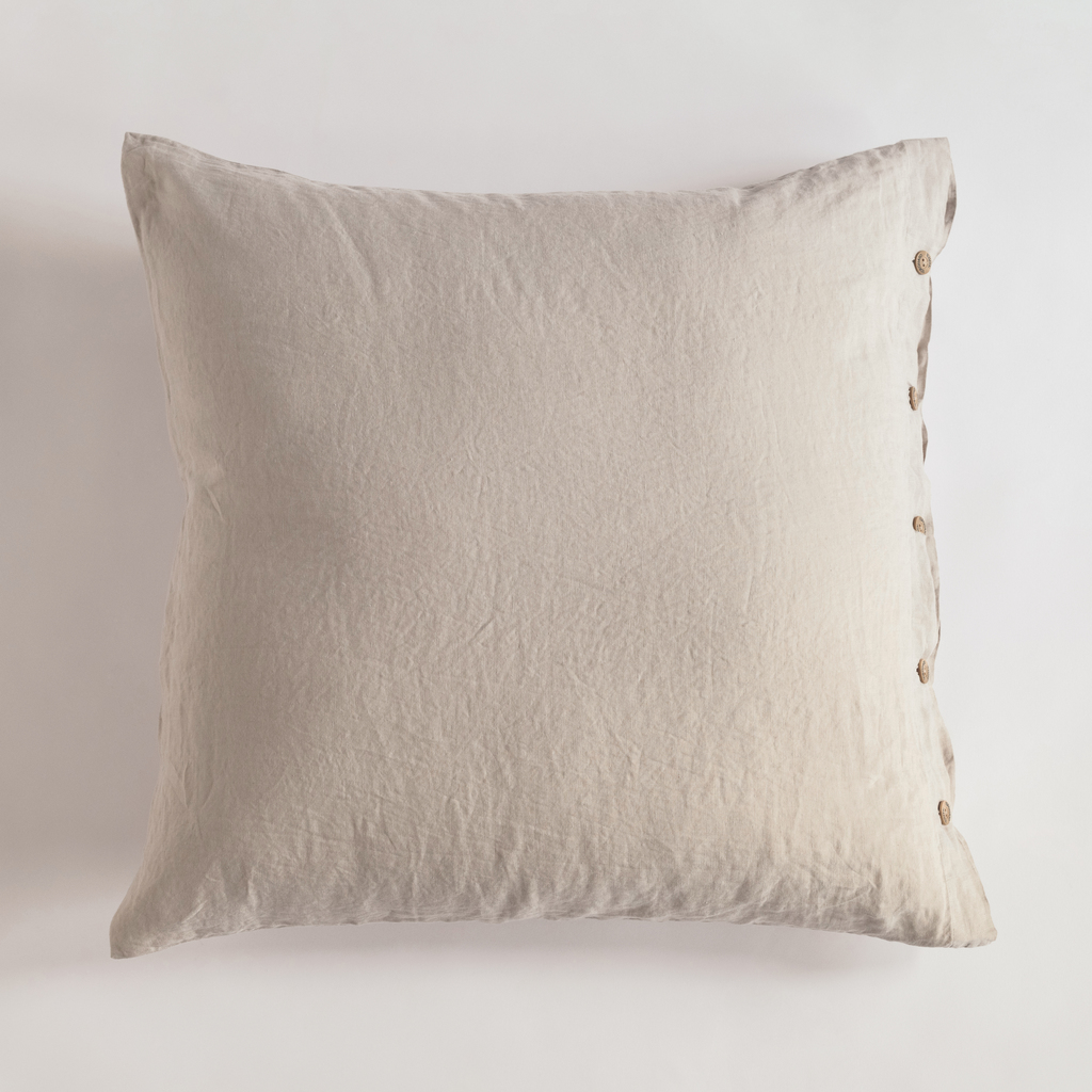 Leinenbettwäsche Stonewashed Louredo Beige 80 x 80 cm Leinenbettwäsche Stonewashed Louredo Beige 80 x 80 cm