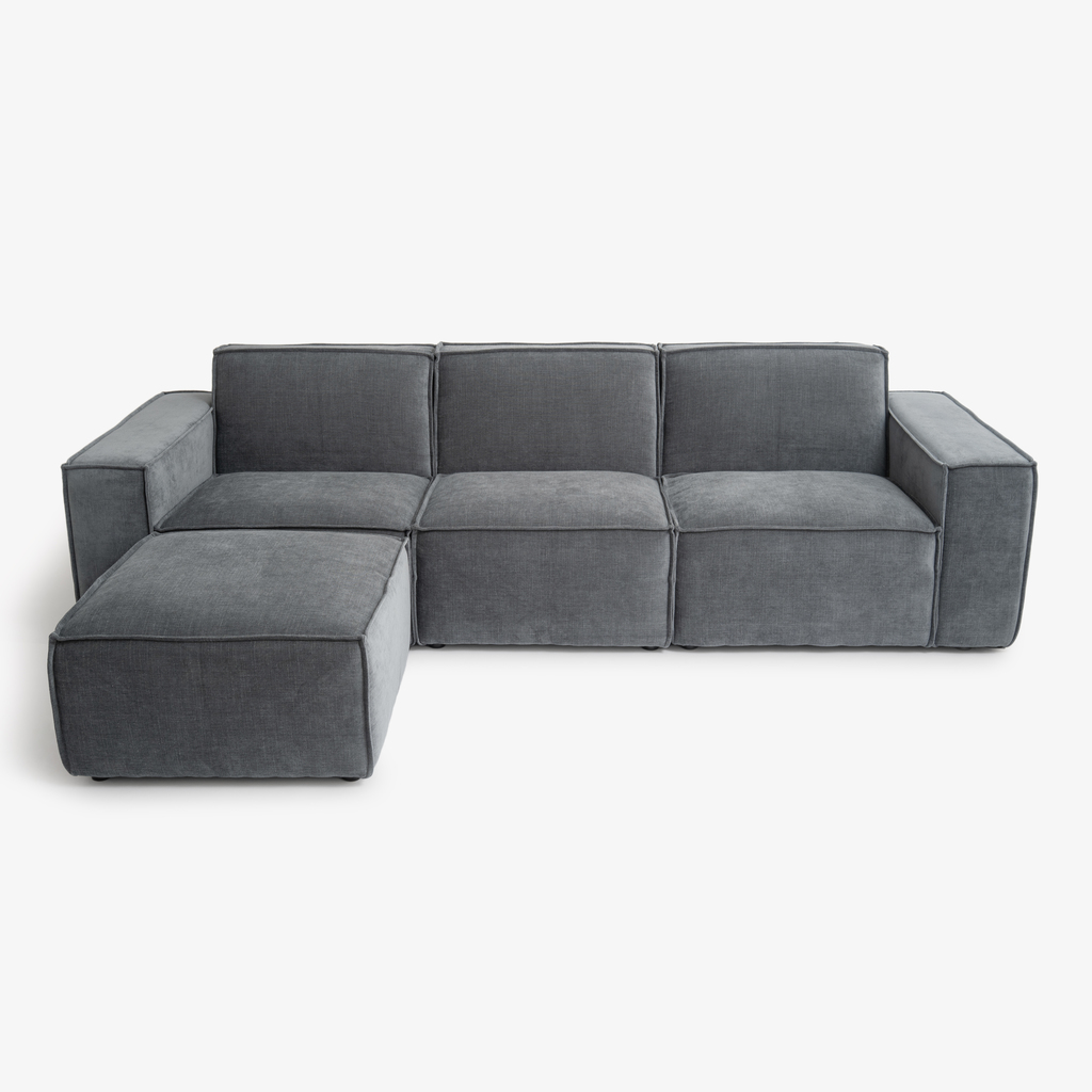Modulares Sofa Estrade 4-Sitzer Kieselgrau