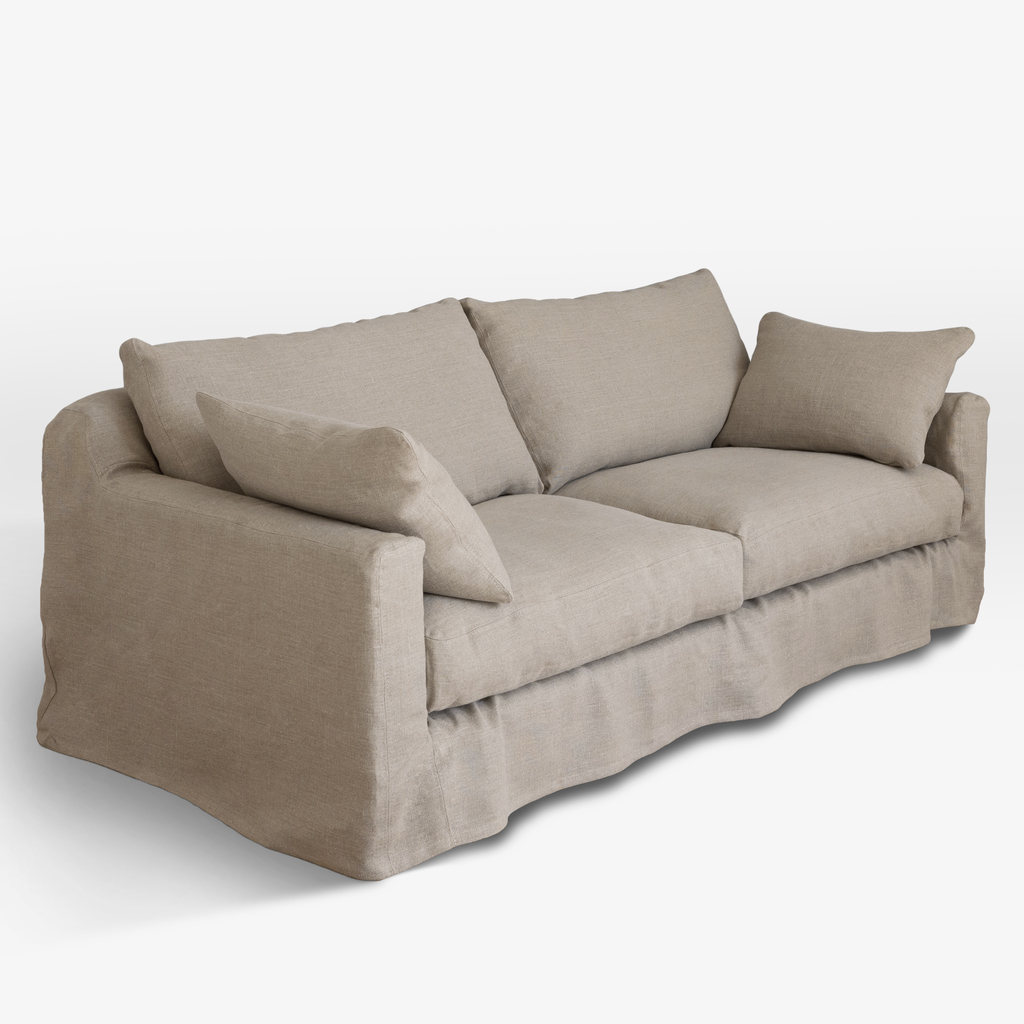 Arcachon Bettsofa Dreisitzer Leinen Natur