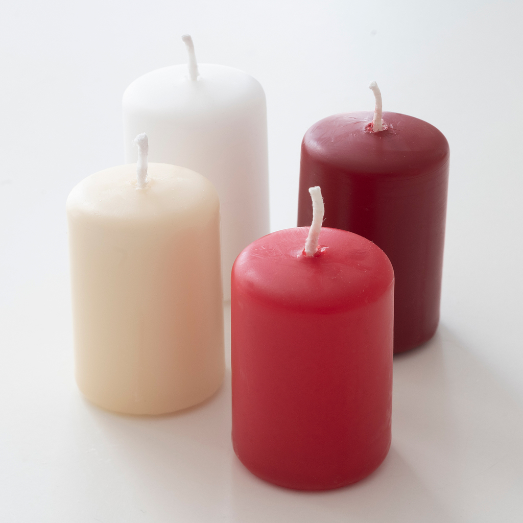 Stumpenkerzen 4,5 x 3 cm - 3 Stumpenkerzen 4,5 x 3 cm - 3