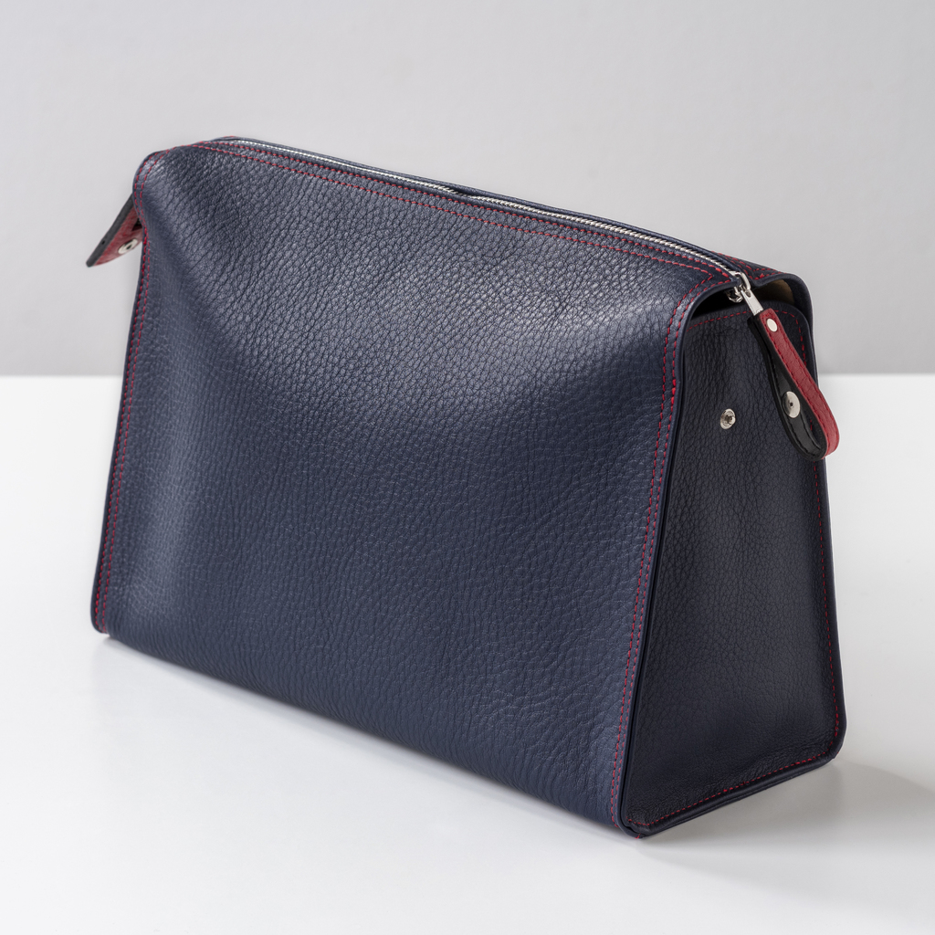 Hammann Kulturtasche Hirschleder Braun/Orange - 3