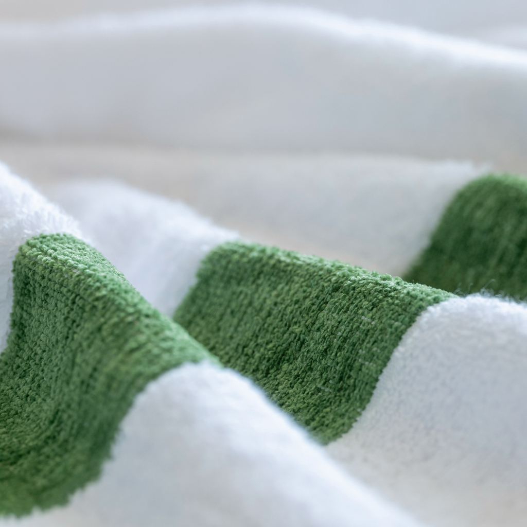 Duschtuch mit Chenille-Bordüre Grün