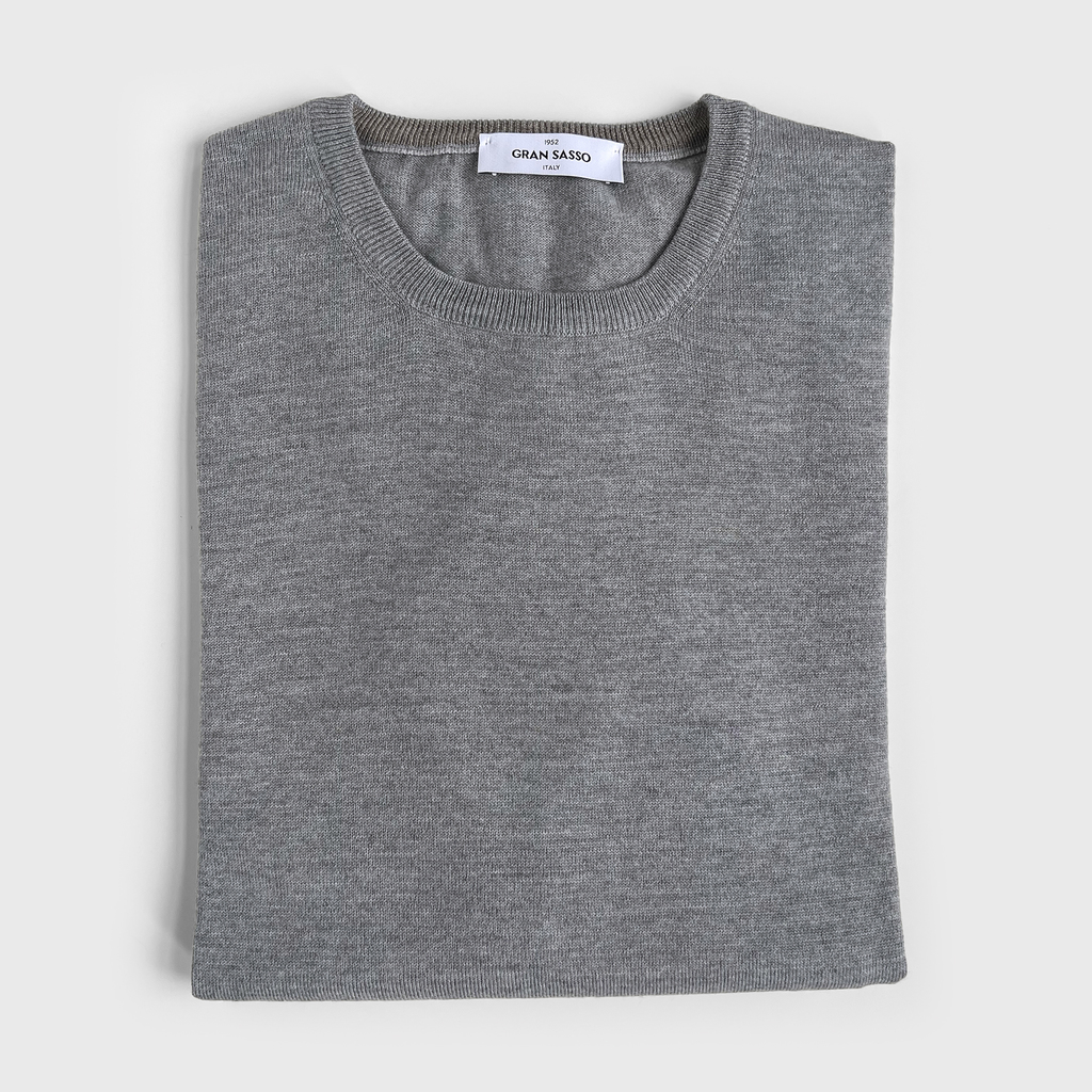 Gran Sasso Rundhals Pullover Grau Gr. 56 Gran Sasso Rundhals Pullover Grau Gr. 56