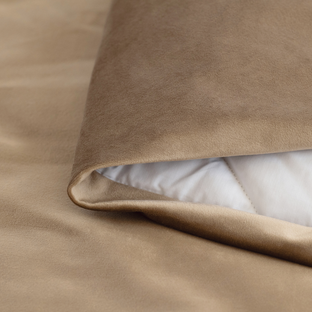 Samtbettüberwurf Celeste Taupe 260 x 280 cm - 3 Samtbettüberwurf Celeste Taupe 260 x 280 cm - 3