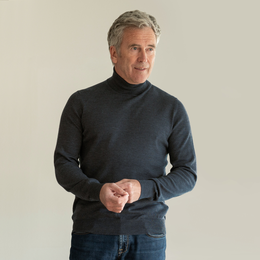 Gran Sasso Rollkragenpullover Navy Gr. 48