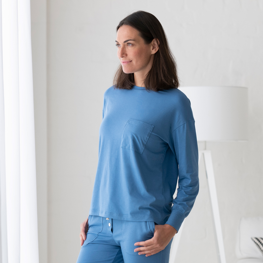Sunday in Bed X Torquato Langarmshirt Estelle Blau XL - 2