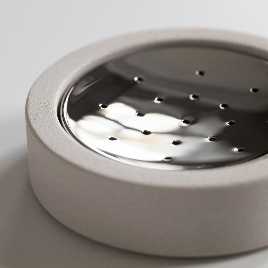 Seifenschale mit Metalleinsatz Sandstone - 4 Seifenschale mit Metalleinsatz Sandstone - 4