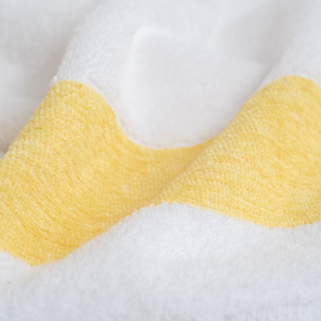 Duschtuch mit Chenille-Bordüre Gelb