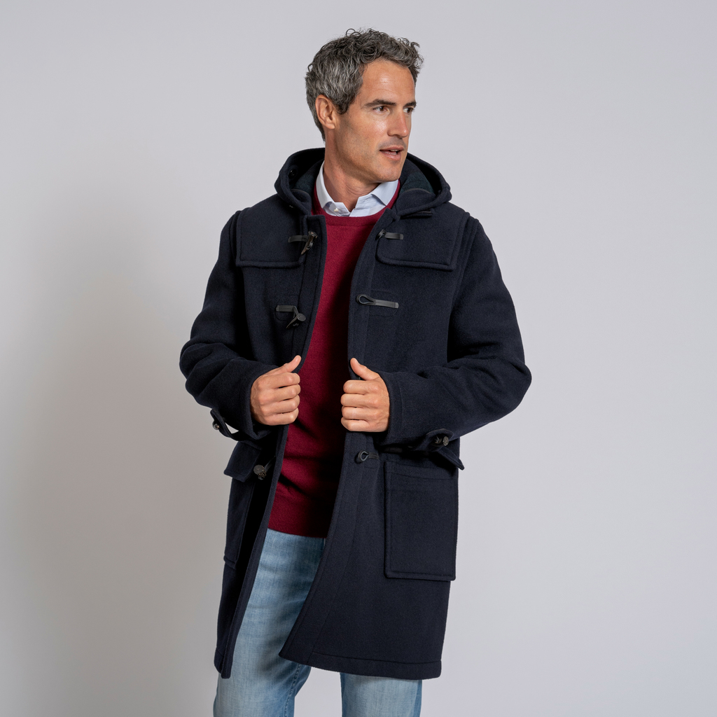 Gloverall Dufflecoat Herren Navy / Blackwatch Tartan XL Gloverall Dufflecoat Herren Navy / Blackwatch Tartan XL