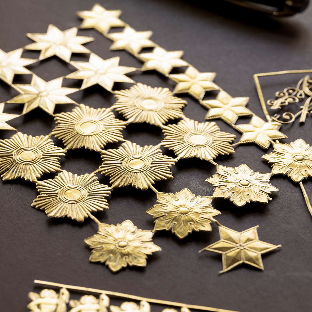 Dresdner Pappen: Goldgeprägte Weihnachtsgrüße - 3 Dresdner Pappen: Goldgeprägte Weihnachtsgrüße - 3