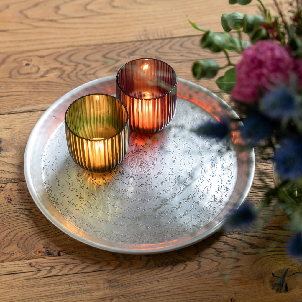 Tablett Heliathus versilbert - 2 Tablett Heliathus versilbert - 2