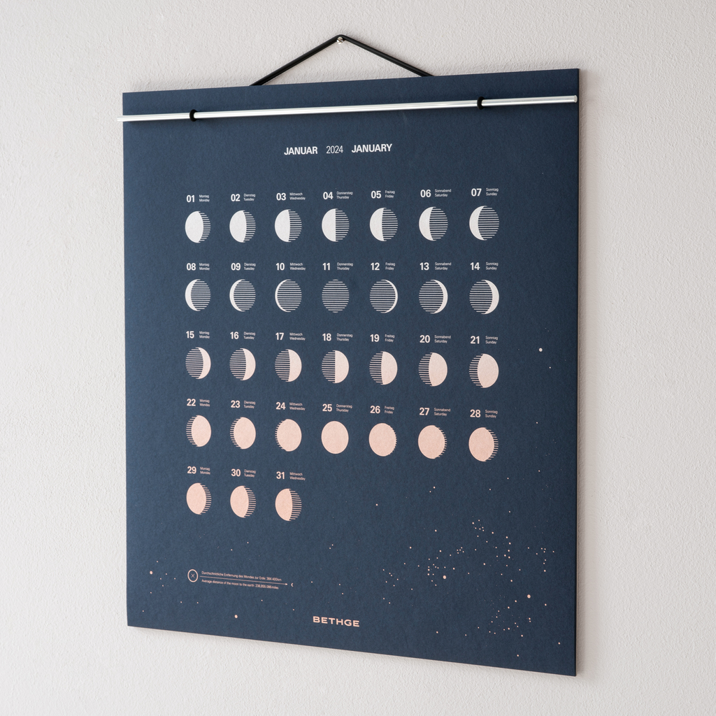BETHGE Mondphasen-Wandkalender 2025 - 2