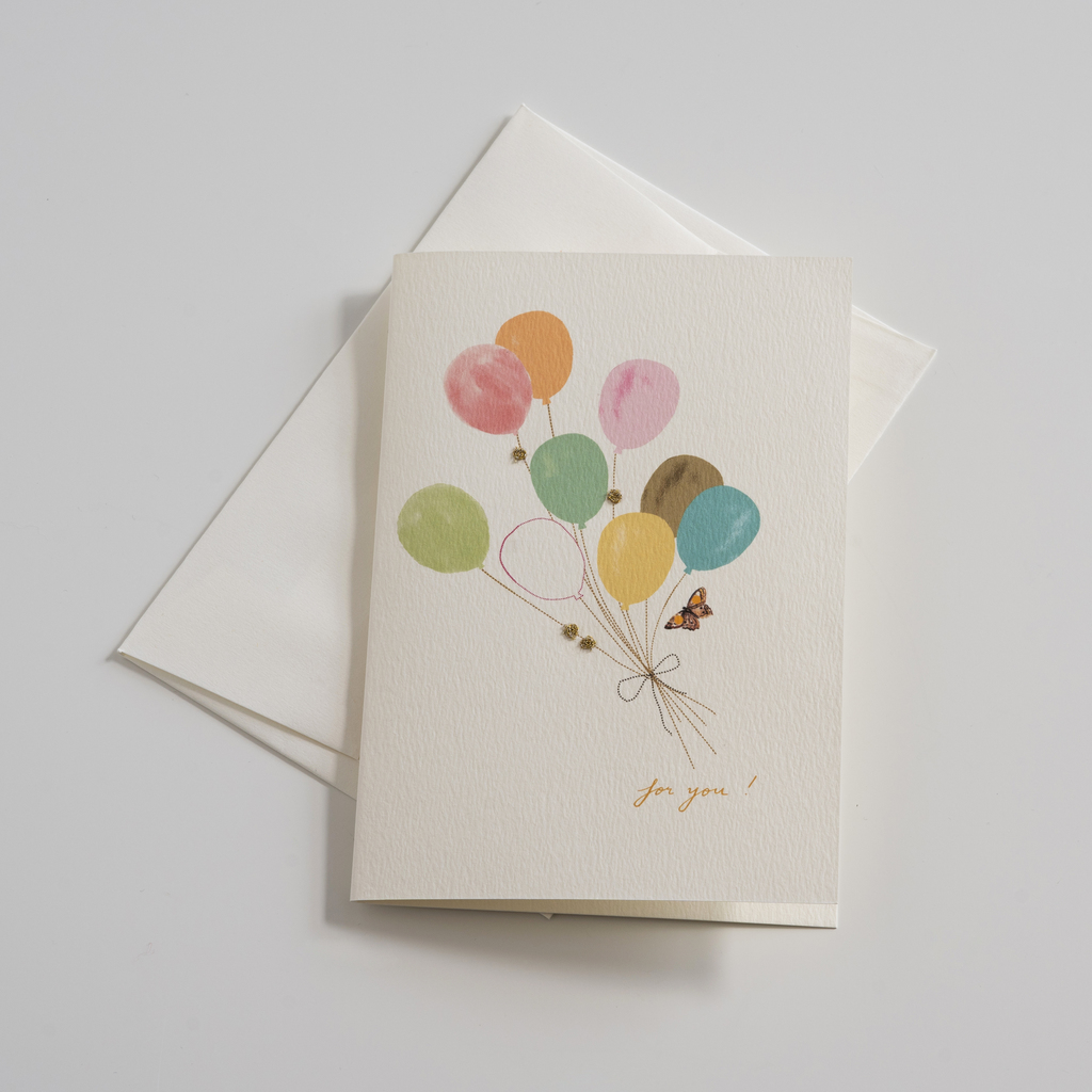 Bestickte Glückwunschkarten Luftballons Bestickte Glückwunschkarten Luftballons