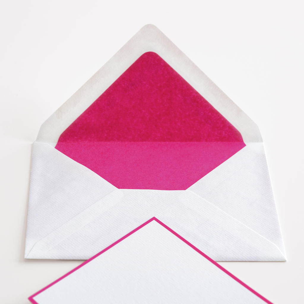 25 A6 Karten & Umschläge Crown Mill Weiß/Fuchsia 25 A6 Karten & Umschläge Crown Mill Weiß/Fuchsia