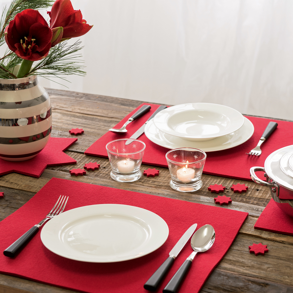 Wollfilz Tischset 35x45 cm grau - 5