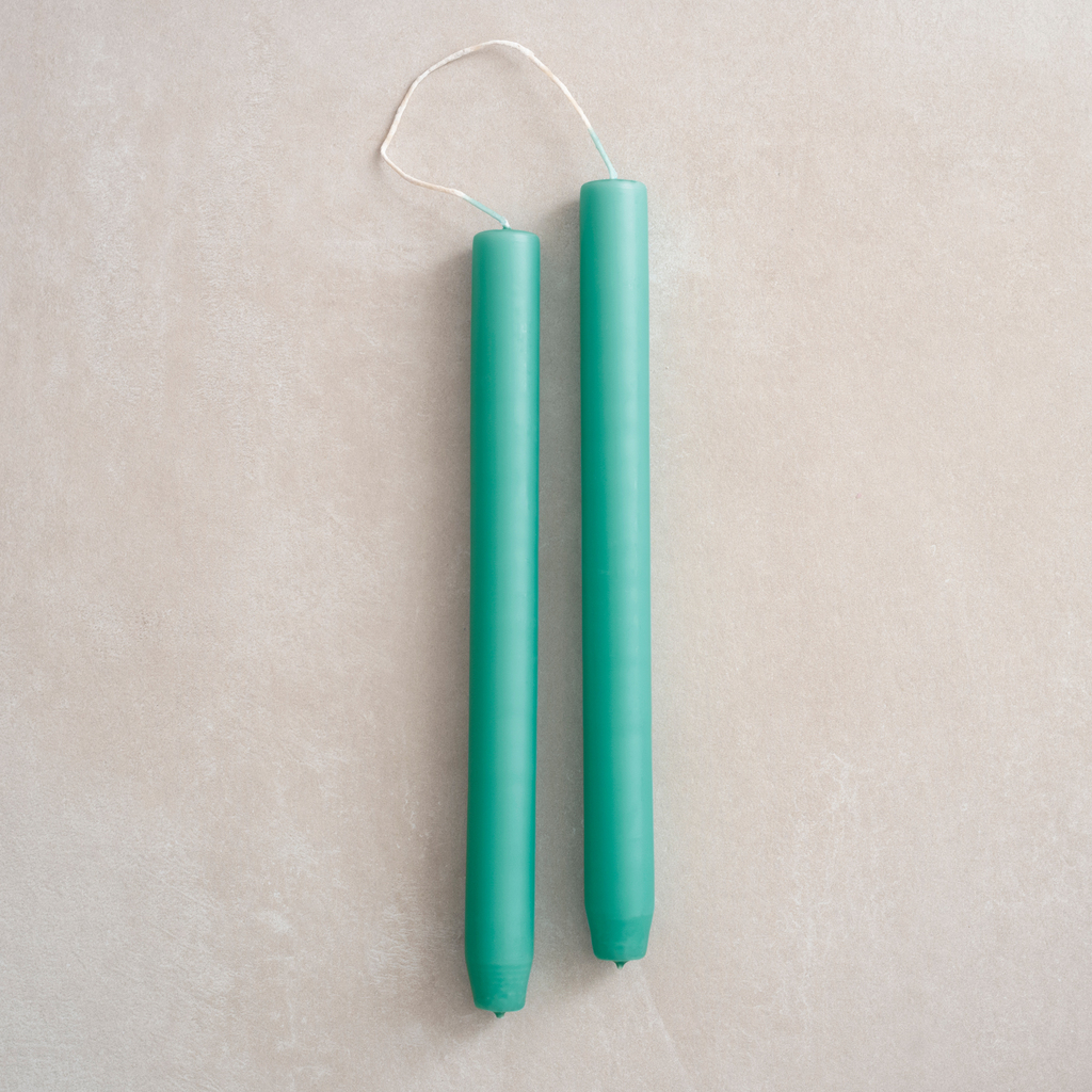 4 Ester & Erik zylindrische Kerzen Dark Turquoise Green