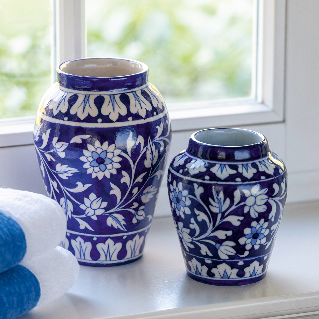 Vase Blue Pottery klein