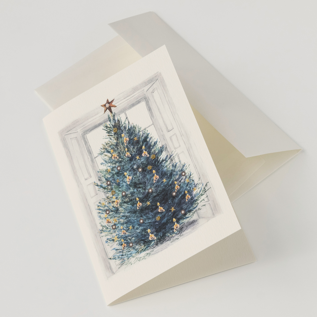 Bestickte Glückwunschkarte Weihnachtsbaum